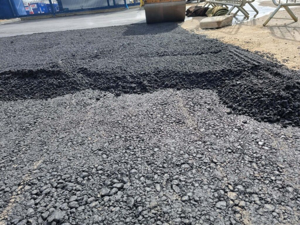 This is tarmac being laid by Wisbech Driveways